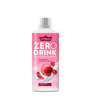 Gymqueen zero drink apple cherry 1000ml low-calorie and sugar-free beverage concentrate enriched with B-vitamins and carnitine beverage syrup for refreshing drinks apple cherry (1 Pack)