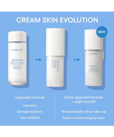 LANEIGE Cream Skin Toner & Moisturizer Pump: Lightweight Refillable Korean Milky Toner with Ceramide & Peptide for Hydration Firming & Barrier Support (Pack of 2) - Buy Online on GoSupps.com