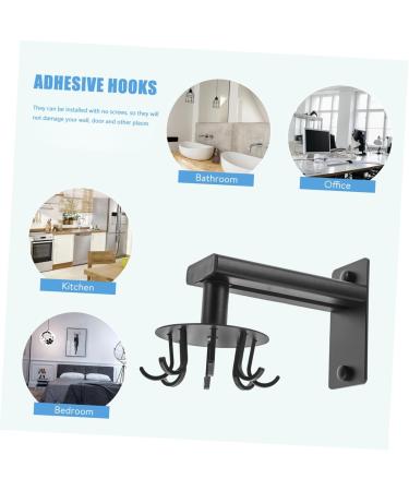 Alipis 1set Swivel Hook Hanger Hooks Rotating Utensil Hanger Heavy Adhesive Hooks Metal to Rotate Frame 13x10cm Black - Buy Online on GoSupps.com