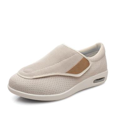 Yytcsjz Diabetic Shoes for Men Comfortable Orthopedic Wide Footwear Breathable Hospital Shoes Elder Wide Comfortable for Edema Arthritis Fasciitis Swollen (Color : Metercolor Foot Length : 12)