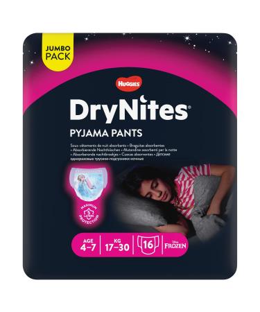 Drynites Pyjama Pants Jumbo Girl 4-7 Years (17-30kgs) 16 each