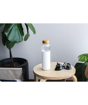 Soma Glass Water Bottle 17oz - BPA-Free, White with Silicone Sleeve - Buy Online on GoSupps.com