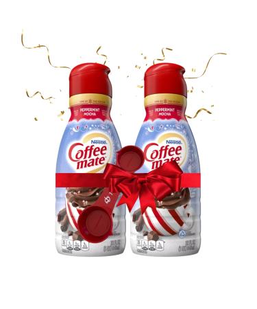 Coffee Mate Peppermint Mocha Creamer Bundle 2 Bottles of Flavored Liquid Coffee Creamer + TRIONI Multi-Purpose Measuring Spoon - Buy Online on GoSupps.com