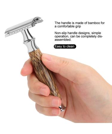 Ankroyu Security Razor Reusable Manual Aluminum Razor with Wooden Handle for Men & Women | Traditional Eco-Friendly Shaving - Buy Online on GoSupps.com