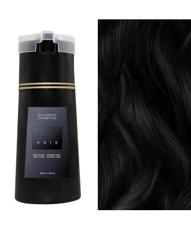 Hair Dye Shampoo Long Lasting Hair Instant Dye Shampoo Instant Hair Dye Shampoo Natural Hair Color Shampoo for Gray Hair Black Hair Dye Shampoo 2 in 1(Black)