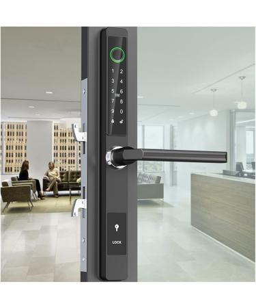 APP Waterproof Smart Fingerprint Password Lock Bridge-Cut Aluminum Alloy for Outdoor Push Pull Sliding Frame Glass Door (Color : Silver A 8535) (Black a 8550) - Buy Online on GoSupps.com