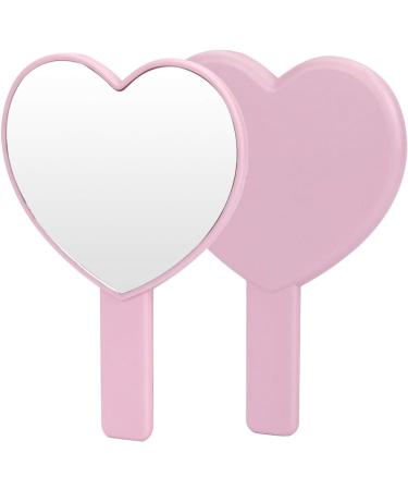 BinaryABC Heart Shaped Handheld Mirror - Travel Makeup Cosmetic Mirror (Pink) - Buy Online on GoSupps.com