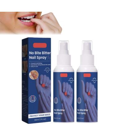 Fufu Girls Stop Nail Biting Spray Nail Biting Prevention Bitter Polish for Kids and Adults Helps Correct Nail Biting Behavior Nail Care Plant Extract Safe & Natural (2pc)