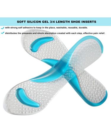 Bellcon Gel High Heel Insoles for Women - 3 Pairs Arch Support Shoe Inserts for Sandals - Pink, Blue, Polka-dot - Buy Online on GoSupps.com