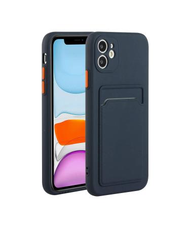 Tivenfezk Nadoli Silicone case for iPhone 15 Plus Ultra thin shockproof scratch -resistant wallet soft TPU protective cover mobile phone case with credit card holder iphone 15 plus dark blue