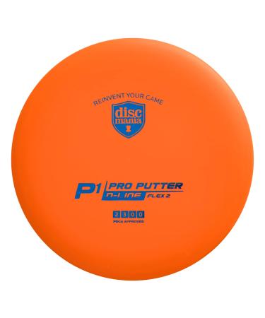 Discmania D-line P1 Flex 2 Disc Golf Putter, Straight Flying Putter PDGA Approved Putter 173-176g (Colors May Vary)