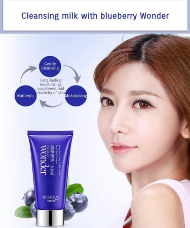 BIOAQUA Natural Herbal Skin Cleanser Blueberry Long Lasting Moisturizing Nourishing Elasticity Hydro-Lipid Balance 100g - Buy Online on GoSupps.com