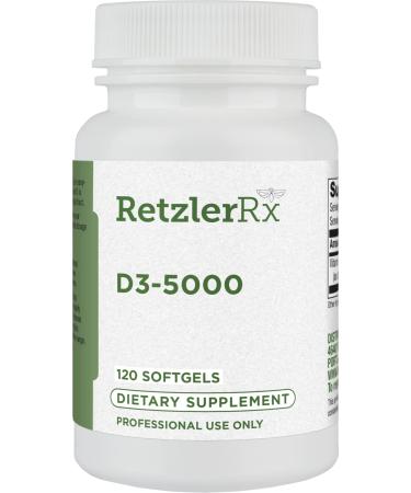 D3 - 5000 by Dr. RetzlerRx | 120 Softgels | High Potency Bioavailable Vitamin D3