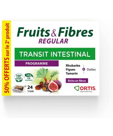  Ortis Ortis - Duo Fruits & Fibres Regular Promopack 2 x 24 Cubes - Food Supplement to Promote Intestinal Transit - Pa - Buy Online on GoSupps.com