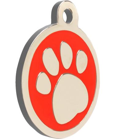 BWM Designer Customised Fashion Pet ID Tags Dog Tags | Dog Tag for Pets Laser Engraved & Personalised | ID Tags for Dogs & Cats | Durable & Strong Steel Split Ring - Red Paw Large PawRed Large - Buy Online on GoSupps.com