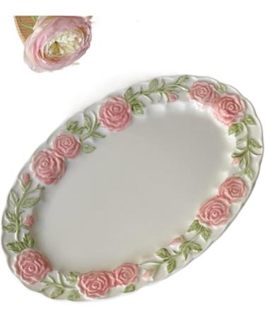 Dinner Plates 5-Piece Rose Embossed Coffee Cup Saucer Dinner Plate Afternoon Tea Cup Ceramic Tableware Main Course Dinner Plate Kitchen Supplies Kitchen Serving Dishes Food Tray - Buy Online on GoSupps.com