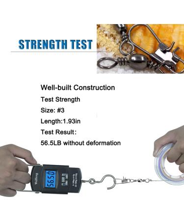 50/250pcs Fishing Barrel Swivels with Safety Snaps Swivel Stainless Steel High Strength Interlock Snap Swivels Rolling Connector Black Nickel Solid Ring Freshwater Fishing Tackles Accessories #10_30Lb_50 pcs - Buy Online on GoSupps.com