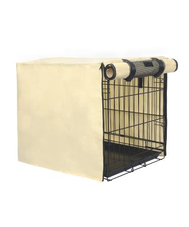 POP DUCK Dog Crate Cover Durable Pet Kennel Cover Fit for 24 30 36 42 48 Inch Wire Dog Crate, Beige, 48 Beige 48 Inch