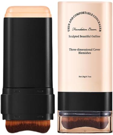 Foundation Stick Natural Face Contour Stick BuiltIn Blending Brush Hydrating Cream Formula Lightweight Smooth Coverage Ideal for Creating Makeup Looks 03 - Buy Online on GoSupps.com