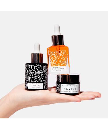 Shop Naked & Thriving Restorative Night Routine - Renew Night Serum Revive Eye Cream & Rejuvenate Face Oil | Peptides Squalane Hyaluronic Acid | International Shipping Available - Buy Online on GoSupps.com