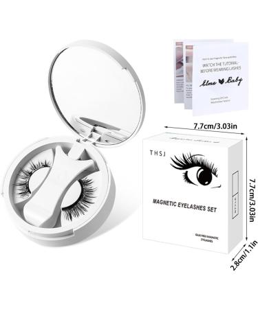 Natural Magnetic Eyelashes - Creative Magnets False Eyelashes - Natural Look Magnetic Eyelashes with Applicator Reusable Magnetic Lashes No Glue 3 Magnet False Eyelashes - Buy Online on GoSupps.com