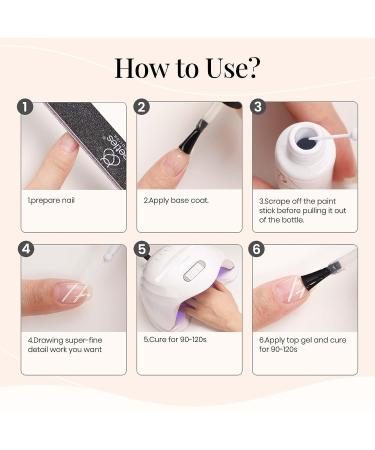 Beetles White Gel Nail Liner - 7ml Swirl Art Paint for French Manicure DIY - Buy Online on GoSupps.com