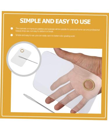 Buy Hemoton 2 Sets Beauty Palette: Acrylic Makeup Mixing Tray & Stainless Steel Nail Palette for Eyeshadow & Foundation - International Shipping Available - Buy Online on GoSupps.com