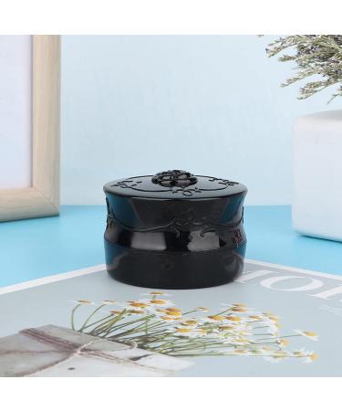 Vintage Rose Loose Powder Container - Empty Makeup Powder Box with Puff for Cosmetics (Black) - Buy Online on GoSupps.com