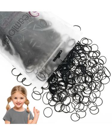 Dreamlover Elastic Hair Ties, Small Tiny Hair Elastics for Baby Girls, Toddler Hair Elastic Bands, Black Rubber Bands for Hair, 1500 Pieces