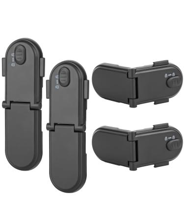 Redtron child locking for cupboards with double safety switches (4 packs black) non-toxic child-safe cabinet locks child backups for doors Easy assembly with 3M glue - Buy Online on GoSupps.com