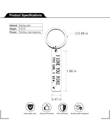 Personalized 'I Love You More' Key Supporter Perfect Gift for Friends Boyfriends Girlfriends Husbands Wives | Ideal for Christmas & Valentine's Day | Black Medium - Buy Online on GoSupps.com