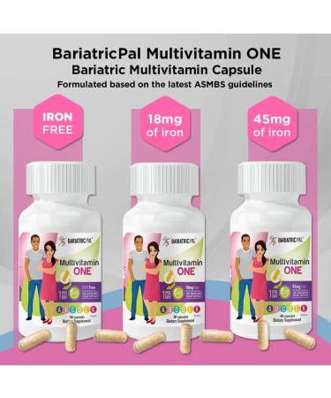 BariatricPal Multivitamin ONE - 90 Capsules, 1 Per Day, with 18mg Iron - Buy Online on GoSupps.com