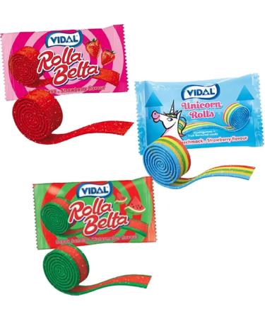 VIMIX Strawberry Unicorn Watermelon Rolla Belta 20g - Sugar Coated Flavoured Candy Roll | Pick any type & Number of packs - Buy Online on GoSupps.com
