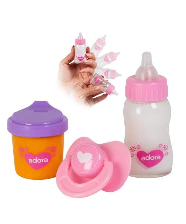 Adora Baby Doll Accessories Magic Sippy Set  Pacifier and Magic Baby Doll Bottles with Disappearing Milk and Orange Juice