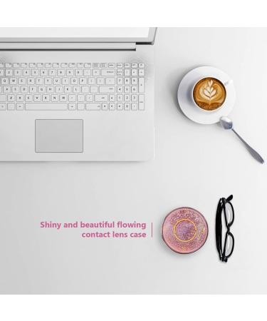 Partykindom Starry Sky Contact Lens Case Set - Cute Travel Storage Box & Tweezers - Pink 7.5x7.5cm - Buy Online on GoSupps.com