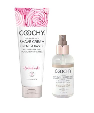 Coochy Frosted Cake Shaving Cream 7.2 oz. + Coochy Botanical Blast After Shave Protection Mist 4 oz. Bundle
