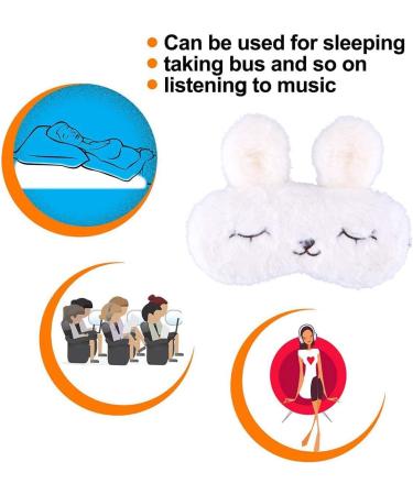 ULIFEMALL Cute Rabbit Sleeping Mask - Soft Plush Bunny Blindfold for Kids and Adults - Buy Online on GoSupps.com