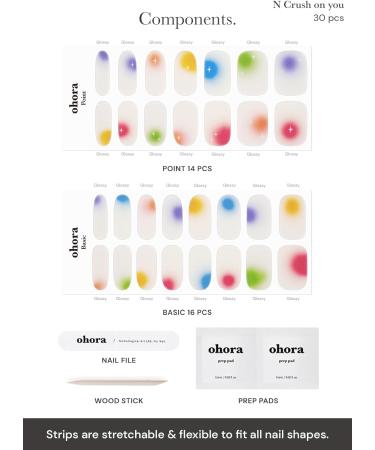 ohora Semi Cured Gel Nail Strips (N Crush on You) - Salon-Quality, Long Lasting, Easy to Apply & Remove - Buy Online on GoSupps.com