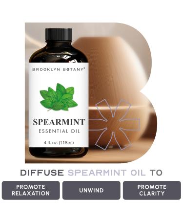 Brooklyn Botany Spearmint & Lemon Essential Oils 4 Fl Oz (Pack of 2) 100% Pure & Natural Invigorating & Energizing Aromatherapy Blend - Buy Online on GoSupps.com