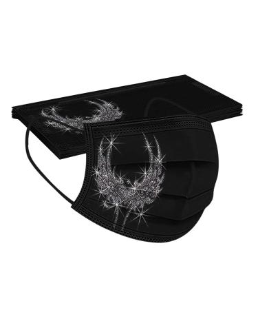 Genetic 10 pieces of adult mouth protection disposable 3-layer Face cover breathable mouth and nose protection outdoor rhinestone printed or