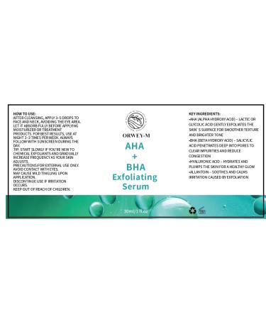 ORWEY-M AHA + BHA Exfoliating Facial Serum | Skin Texture Refinement & Pore Care | 30 ml / 1 Fl Oz - Buy Online on GoSupps.com