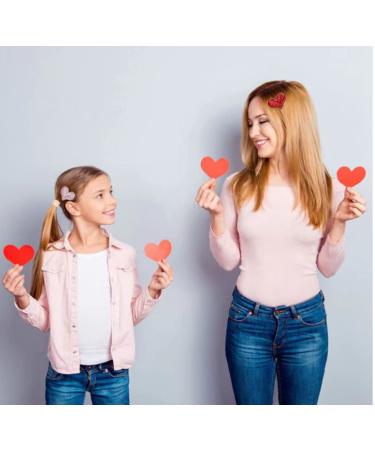 Valentine's Day Heart Hair Clips - Glitter Sequin Barrettes for Girls - 9 Pieces (Three Colors) - Buy Online on GoSupps.com