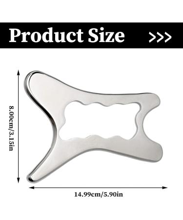Stainless Steel Gua Sha Tool | 5.9x3.2 Inch Muscle Scraping for Pain Relief & Fatigue | Body Gua Sha with Handle for Back Legs Arms Neck & Shoulders - International Shipping Available - Buy Online on GoSupps.com