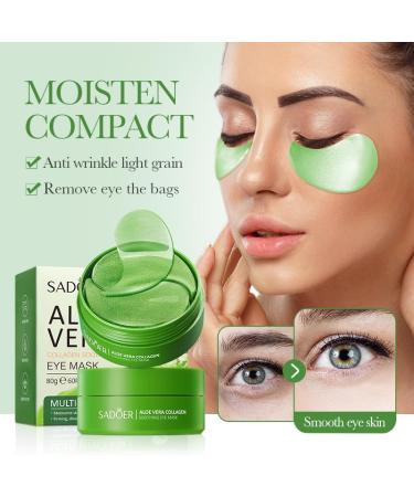 Aloe Vera Under Eye Mask - Combat Dark Circles & Puffiness - 60 PCS Collagen Eye Patches for Fine Lines & Wrinkles - Pure Natural Extracts - Buy Online on GoSupps.com