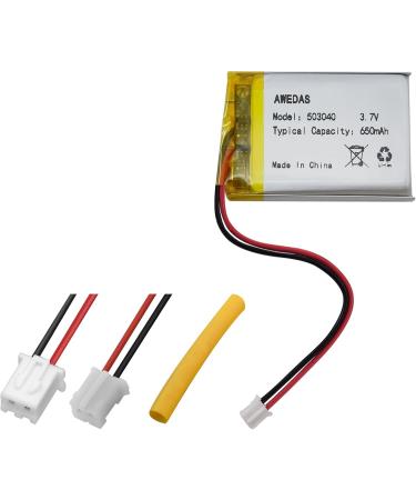 Buy 2 Pack 503040 Lipo Battery 3.7V 650mAh - Compatible Replacement for Multiple Devices | PH 2.54 & PH 2.0 JST Connector - Buy Online on GoSupps.com