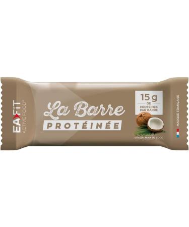 EAFIT Protein Bar Display of 24 Bars of 46g - Coconut Flavor - Coated in Milk Chocolate - 16g of Protein Per Bar - 5.5g of Mg - Low in Sugar - 12 Vit and Minerals - Anti-Doping Certified - Buy Online on GoSupps.com