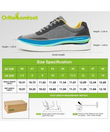 OrthoComfoot Men's Plantar Fasciitis & Achilles Tendonitis Shoes - Arch Support Fashion Sneaker for Heel & Foot Pain Relief - 11 W4 Grey - Buy Online on GoSupps.com
