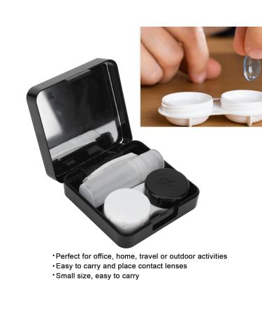 Portable Contact Lens Storage Box - Black & White Mini Case for Easy Travel | Soft Contact Lenses Organizer - Buy Online on GoSupps.com