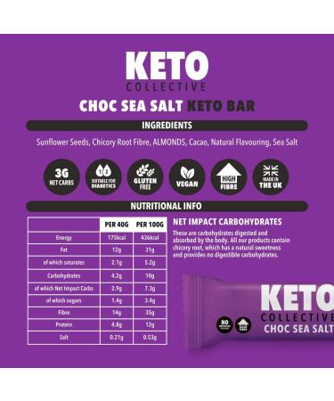Keto Collective Keto Bars - 15x40g Mixed Variety Box | Low Carb, High Fibre, Source of Protein | Gluten Free, Vegan | 3g Net Carbs | Natural Ingredients - Buy Online on GoSupps.com