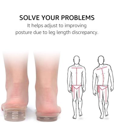 Dr.Foot Adjustable 5-Layer Height Increase Insoles - Silicone Heel Cushion Inserts for Men and Women - Gel Heel Lift Inserts for Leg Length Discrepancy - Buy Online on GoSupps.com